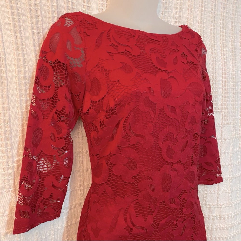 Mystic Red Lace Dress, Size Small